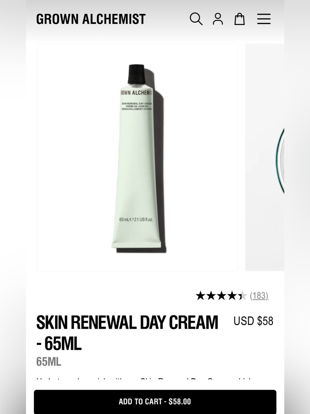 Grown Alchemist Mint Green Skin Renewal Day Cream